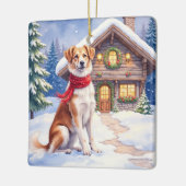Ornement En Céramique Watercolor Appenzeller Sennenhund Alpine Chalet (Gauche)