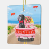 Ornement En Céramique Weimaraner Chien Valentine's Day Coeurs de camion (Gauche)