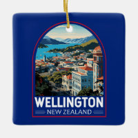 Wellington New Zealand Travel Art Vintage