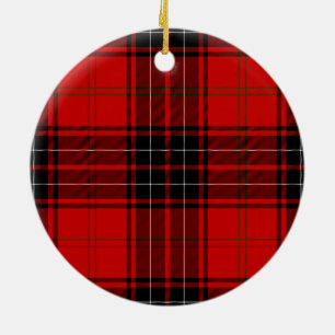 Ornement En Céramique Wemyss tartan rouge noir plaid