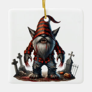 Ornement En Céramique Werewolf Gnome
