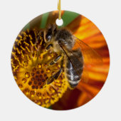 Ornement En Céramique Western Honey Bee Macro photo (Dos)