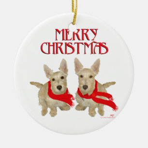 Ornement En Céramique Wheaten Scottish Terrier Noël