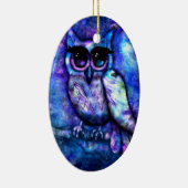 Ornement en céramique Whimsical Abstrait Owl Blue (Droite)