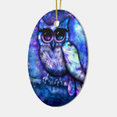 Ornement en céramique Whimsical Abstrait Owl Blue (Gauche)