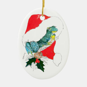 Ornement En Céramique Whimssal Alaska Wildlife Noël Oval Ornament