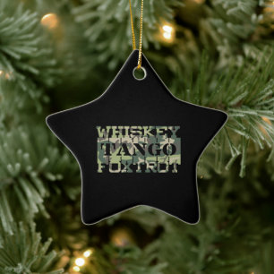 Ornement En Céramique Whiskey Tango Foxtrot WTF Camouflage Vert