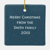 Ornement En Céramique White Christmas Chapel In Winter Pines (Dos)