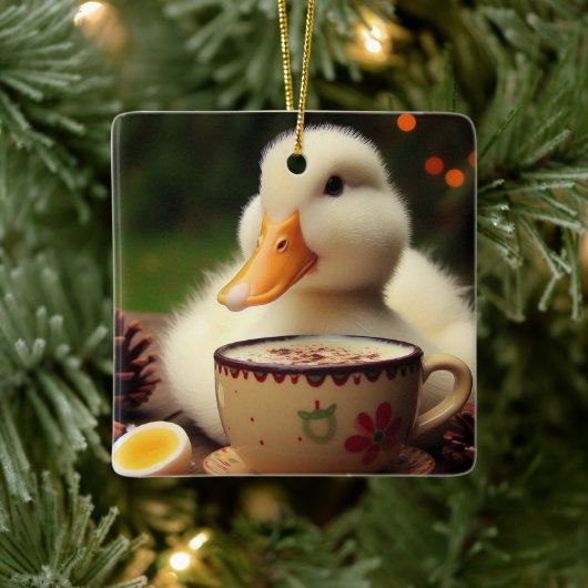 Ornement En Céramique White Pekin Christmas Duck (Arbre)