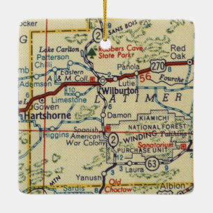 Ornement En Céramique Wilburton OK Carte Vintage