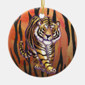 Ornement En Céramique Wild Me Tiger Hot orange et noir (Devant)