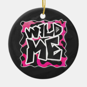 Ornement En Céramique Wild Me Vache rose et blanc