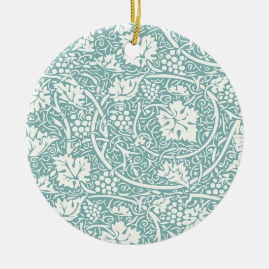 Ornement En Céramique William Morris Grape Motif Turquoise Turquoise (Devant)
