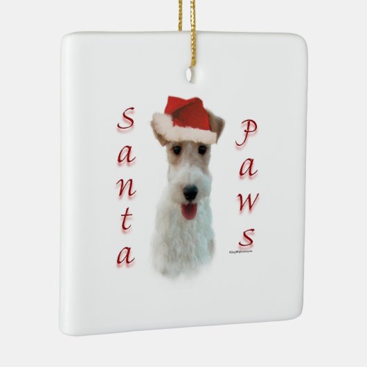 Ornement En Céramique Wire Fox Terrier Père Noël Paws (Droite)
