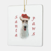 Ornement En Céramique Wire Fox Terrier Père Noël Paws (Gauche)