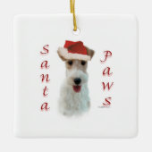 Ornement En Céramique Wire Fox Terrier Père Noël Paws (Devant)