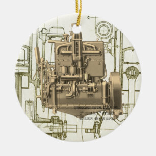 Ornement En Céramique Wisconsin Moteur Milwaukee Wisconsin Moteur à gaz