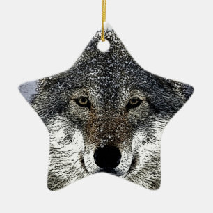 Ornement En Céramique Wolf Eyes