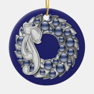 Ornement En Céramique Wreath Hanoukka