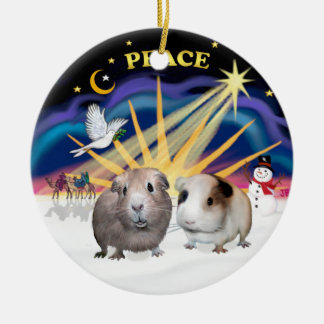 Ornement En Céramique Xmas Dove - Deux cochons d'Inde (#1et#2)