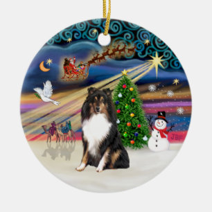 Ornement En Céramique Xmas Magic - Berger des Shetland (tri)