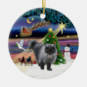 Ornement En Céramique Xmas Magic - Blue Smoke Persian chat