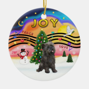 Ornement En Céramique Xmas Music 2 - Cairn Terrier (brindle 21)