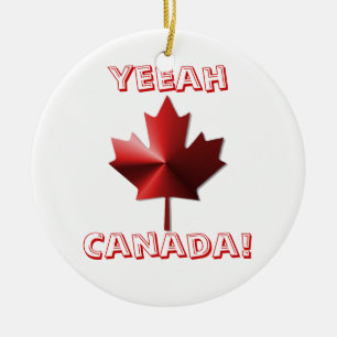 Ornement En Céramique Yeeah Canada Drapeau Maple Leaf Orament