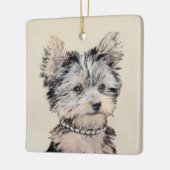 Ornement En Céramique Yorkshire Terrier Puppy Peinture Chien original (Gauche)