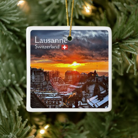 Ornement En Céramique zCH013 LAUSANNE Suisse, (Arbre)