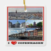 Ornement En Céramique zDK014 COPENHAGUE KOPENHAGEN I LOVE, (Devant)