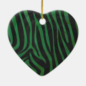 Ornement En Céramique Zebra Black et Green Print (Dos)