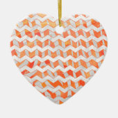 Ornement En Céramique Zebra Orange and White Print (Devant)