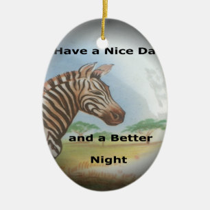 Ornement En Céramique Zebra Portrait, Amboseli : l'Esprit de la Savanna