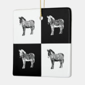 Ornement En Céramique Zèbre noir et blanc (Gauche)