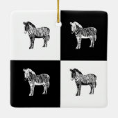 Ornement En Céramique Zèbre noir et blanc (Dos)