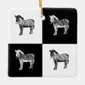 Ornement En Céramique Zèbre noir et blanc (Devant)