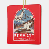Ornement En Céramique Zermatt Suisse Illustration Voyage Art Retro (Gauche)