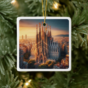 Ornement En Céramique zES013 BARCELONE Basilique Sagrada Familia,