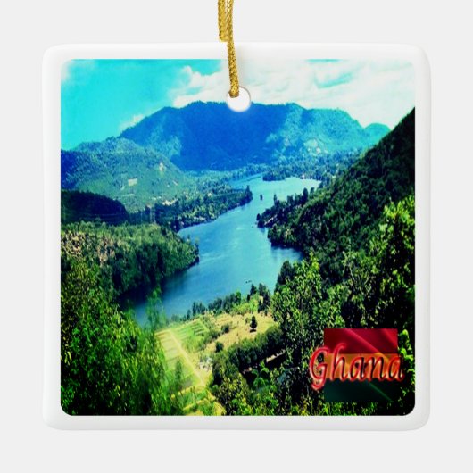 Ornement En Céramique zGH006 GHANA, lac Volta, Afrique, (Devant)