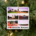 Ornement En Céramique zGW008 GUINEA BISSAU I Love, Mosaic, Afrique,<br><div class="desc">Vous y trouverez le souvenir de vos vacances. (zGW008 GUINEA BISSAU I Love, Mosaic, Aimant frigo Afrique). Amaze amis et parents avec les souvenirs uniques de votre voyage. Essaie-nous ! #LeoPepeDesign - guinée, guinée bissau i love, bissau guinée africaine, leopepedesign, voyage photo tourisme, cadeau souvenir gadget Fridge aimant, collage mosaïque...</div>