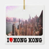 Ornement En Céramique zHK015 I Love HONG KONG, Asie, (Dos)