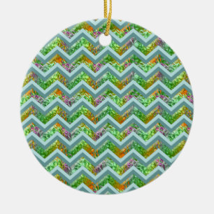 Ornement En Céramique Zigzag en verre souillé
