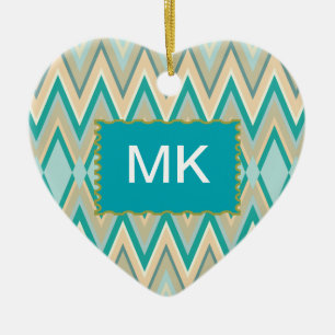 Ornement En Céramique zigzag-téléphones diagonaux