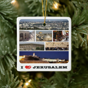 Ornement En Céramique zIL003 j'aime JERUSALEM Israël Moyen-Orient,