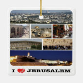 Ornement En Céramique zIL003 j'aime JERUSALEM Israël Moyen-Orient, (Dos)