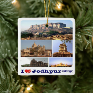 Ornement En Céramique zIN006 j'aime JODHPUR, Inde, Asie,