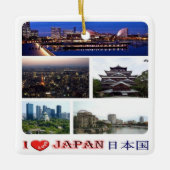 Ornement En Céramique zJP007 j'aime JAPON, Asie, (Devant)