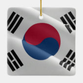 Ornement En Céramique zKR002 Corée du Sud agitant le DRAPEAU, (Dos)