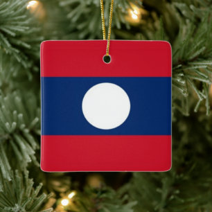 Ornement En Céramique zLA001 FLAG LAOS,